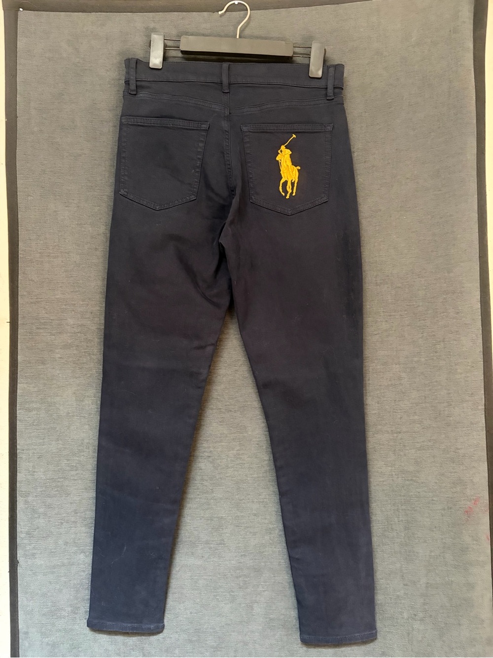 Ralph Lauren Navy Skinny Jeans with Yellow Polo Patch